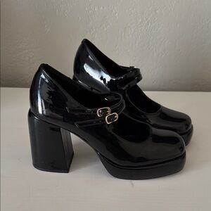 Black Patent Leather Mary Jane Heels